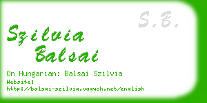 szilvia balsai business card